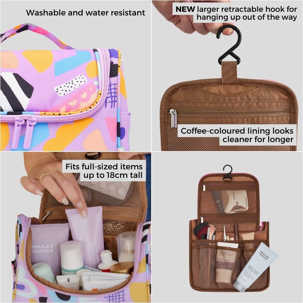 Bon Voyage Travel Toiletry Bag -- Black Houndstooth