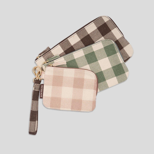 Bag Buddies Organiser Pouch Set -- Muted Gingham